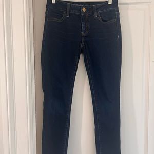 American Eagle Dark Blue, High-Waisted Size 2 Skinny Jeans